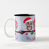 Tasse 2 Couleurs Chouette douce à Noël (Gauche)