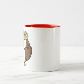 Tasse 2 Couleurs chouette florale mignonne (Centre)