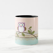 Tasse 2 Couleurs Chouette mignonne et féminine, personnalisée (Centre)