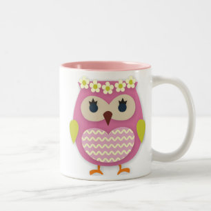 Tasse 2 Couleurs Chouette rose