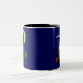 Tasse 2 Couleurs Chouette triste avec larmes et lune manquant ton d (Centre)