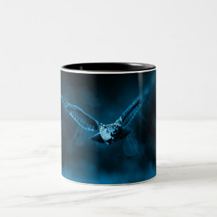 Tasse 2 Couleurs Chouette volante bleu
