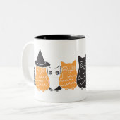 Tasse 2 Couleurs Chouettes d'Halloween (Devant gauche)