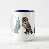 Tasse 2 Couleurs Chouettes médiévales (Devant gauche)