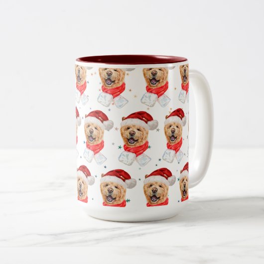 Tasse 2 Couleurs Chow Chow Chow Motif de Noël (Devant droit)
