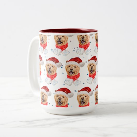 Tasse 2 Couleurs Chow Chow Chow Motif de Noël (Devant gauche)