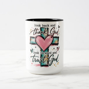 Tasse 2 Couleurs Chrétien Inspirant Remercier/Confier en Dieu