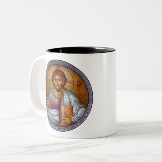 Tasse 2 Couleurs Christ Blessing (Devant gauche)