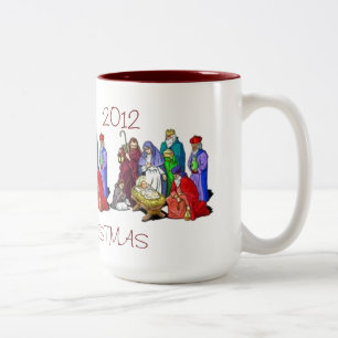 TASSE 2 COULEURS CHRIST DE MERRY PERSONNALISÉ SUR LA SCÈNE DE LA NA