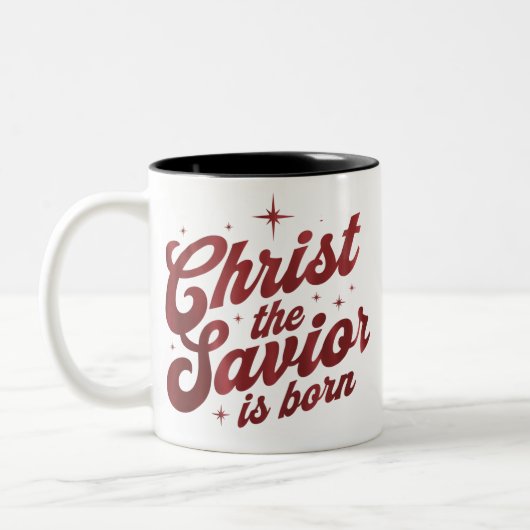 Tasse 2 Couleurs Christ The Savior Is Born Christian Christmas  (Gauche)