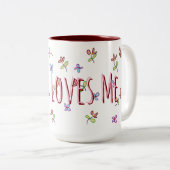 Tasse 2 Couleurs Christian Jésus M'aime Féminine Floral (Devant droit)