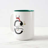 Tasse 2 Couleurs Christmas Alphabet Collection – Letter C Design (Devant gauche)