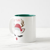TASSE 2 COULEURS CHRISTMAS FILLE REINDEER VISAGE PERSONNALISER  (Devant gauche)