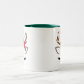 TASSE 2 COULEURS CHRISTMAS FILLE REINDEER VISAGE PERSONNALISER  (Centre)