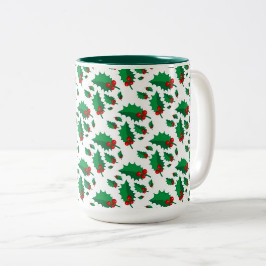 Tasse 2 Couleurs Christmas Holly (Devant droit)