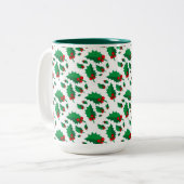 Tasse 2 Couleurs Christmas Holly (Devant gauche)