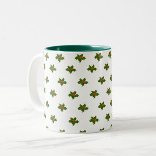 Tasse 2 Couleurs Christmas Holly Motif