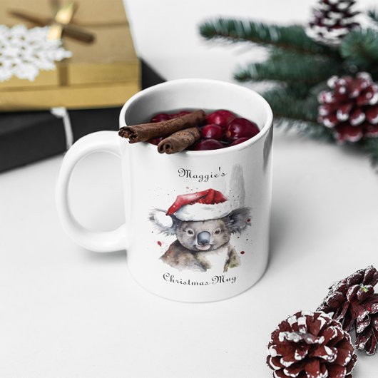 Tasse 2 Couleurs Christmas Koala, personnalisable
