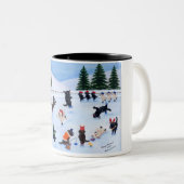 Tasse 2 Couleurs Christmas Labrador Fun Peinture (Devant droit)