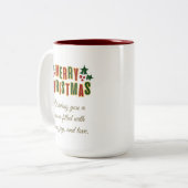 Tasse 2 Couleurs Christmas Tree Gold Glitter Modern Gift, White  (Devant gauche)