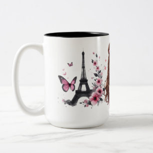 Tasse 2 Couleurs Chuchotements de Pétales de Paris sur une Papillon