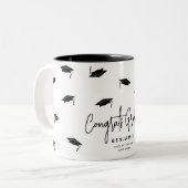 Tasse 2 Couleurs Chute des diplômes Caps Félicitations Grad (Devant gauche)