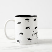 Tasse 2 Couleurs Chute des diplômes Caps Félicitations Grad (Gauche)