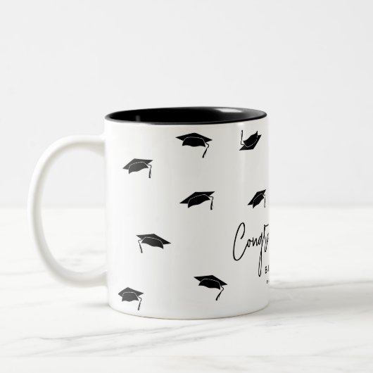 Tasse 2 Couleurs Chute des diplômes Caps Félicitations Grad (Gauche)