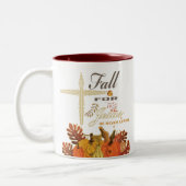 Tasse 2 Couleurs Chute pour Jésus il ne feuille jamais 1   (Gauche)