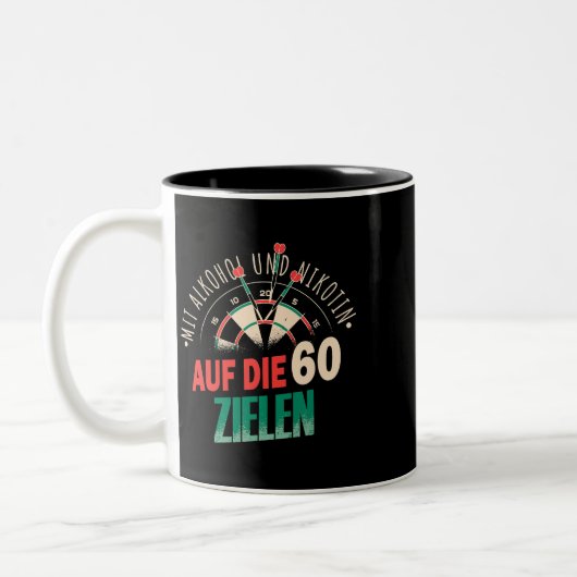 Tasse 2 Couleurs Cible avec alcool et nicotine aux 60 fléchettes (Gauche)