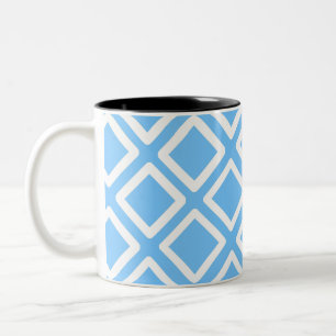 Tasse 2 Couleurs Ciel bleu et blanc Carrés