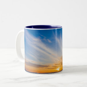 Tasse 2 Couleurs Ciel coucher de soleil nuages bleu