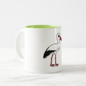 Tasse 2 Couleurs Cigogne blanche de Birdorable (Devant gauche)