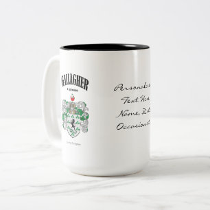 Tasse 2 Couleurs Cimier familial Gallagher, traduction et significa