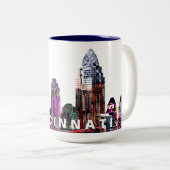 Tasse 2 Couleurs Cincinnati, Ohio en graffiti (Devant droit)