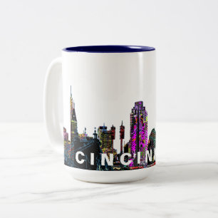Tasse 2 Couleurs Cincinnati, Ohio en graffiti