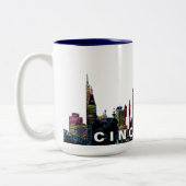 Tasse 2 Couleurs Cincinnati, Ohio en graffiti (Gauche)