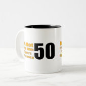 Tasse 2 Couleurs Cinquantième cadeaux d'anniversaire expérimentés (Devant gauche)