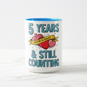 Tasse 2 Couleurs Cinquième anniversaire