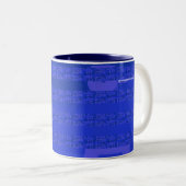 Tasse 2 Couleurs Circuit cool bleu géométrique (Devant droit)