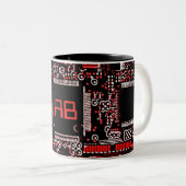 Tasse 2 Couleurs Circuit rouge 2 monogramme muet (Devant droit)