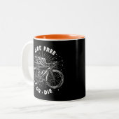 Tasse 2 Couleurs Circuler En Vélo Libre Ou Mourir (Devant gauche)