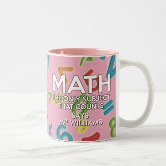 Tasse 2 Couleurs Citation Cool amusant Math Girl Rose (Droit)