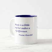 Tasse 2 Couleurs Citation d'attitude de Winston Churchill (Devant gauche)