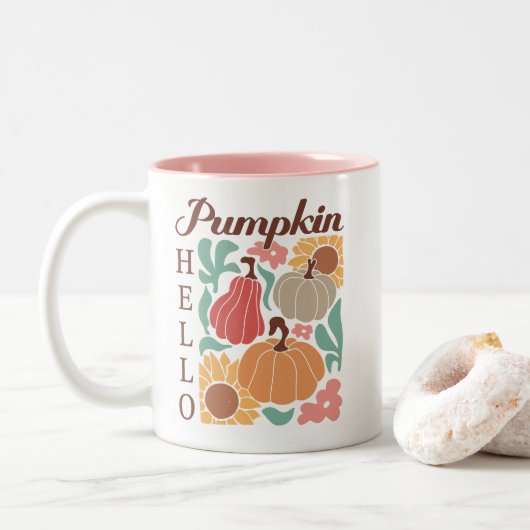 Tasse 2 Couleurs Citation d'automne Boho (Avec donut)
