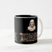 Tasse 2 Couleurs Citation de Ben Franklin : 2 loups et un agneau (Devant droit)