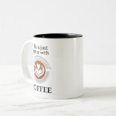 Tasse 2 Couleurs Citation de café Brown (Devant gauche)