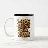 Tasse 2 Couleurs Citation de café Graffiti (Gauche)