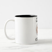 Tasse 2 Couleurs Citation de café simple marron (Gauche)