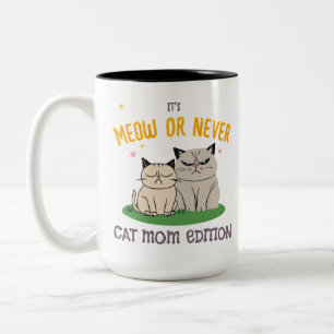 Tasse 2 Couleurs Citation de chat drôle Édition Maman de chat Meow